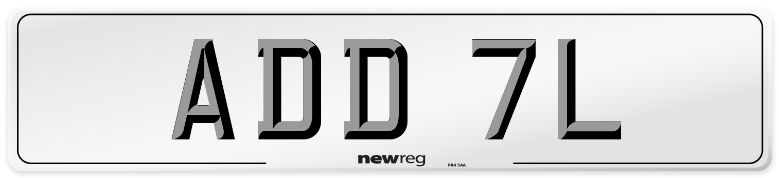 ADD 7L Number Plate from New Reg